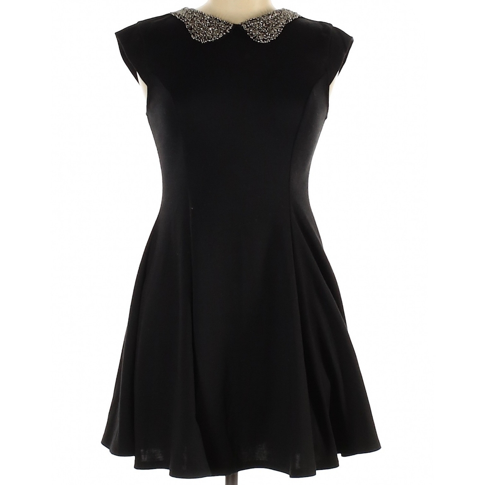 Black Dress with Silver Bead Collar